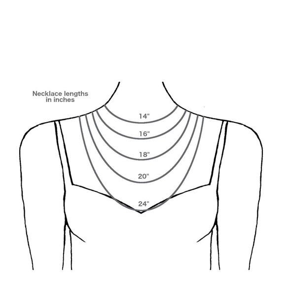 Multi Chain Tear Drop Pendant Necklace - Picture 3 of 3